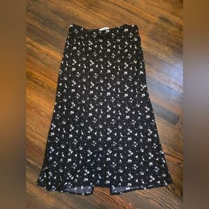 Hollister Black and White A-Line Midi Skirt Large